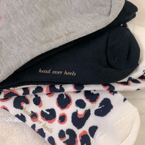 Kate Spade NY Leopard Multi Crew Socks 3 Pairs One Size - Picture 5 of 5